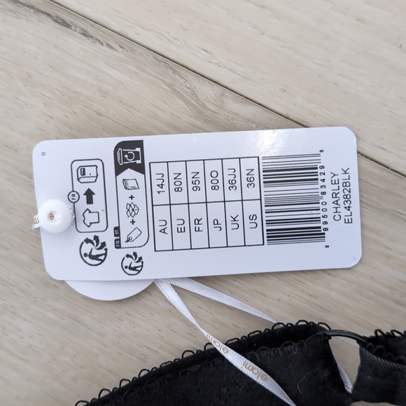 ELOMI | Women's Black Charley Stretch Lace Underwire Plunge Bra - Picture 9 of 11